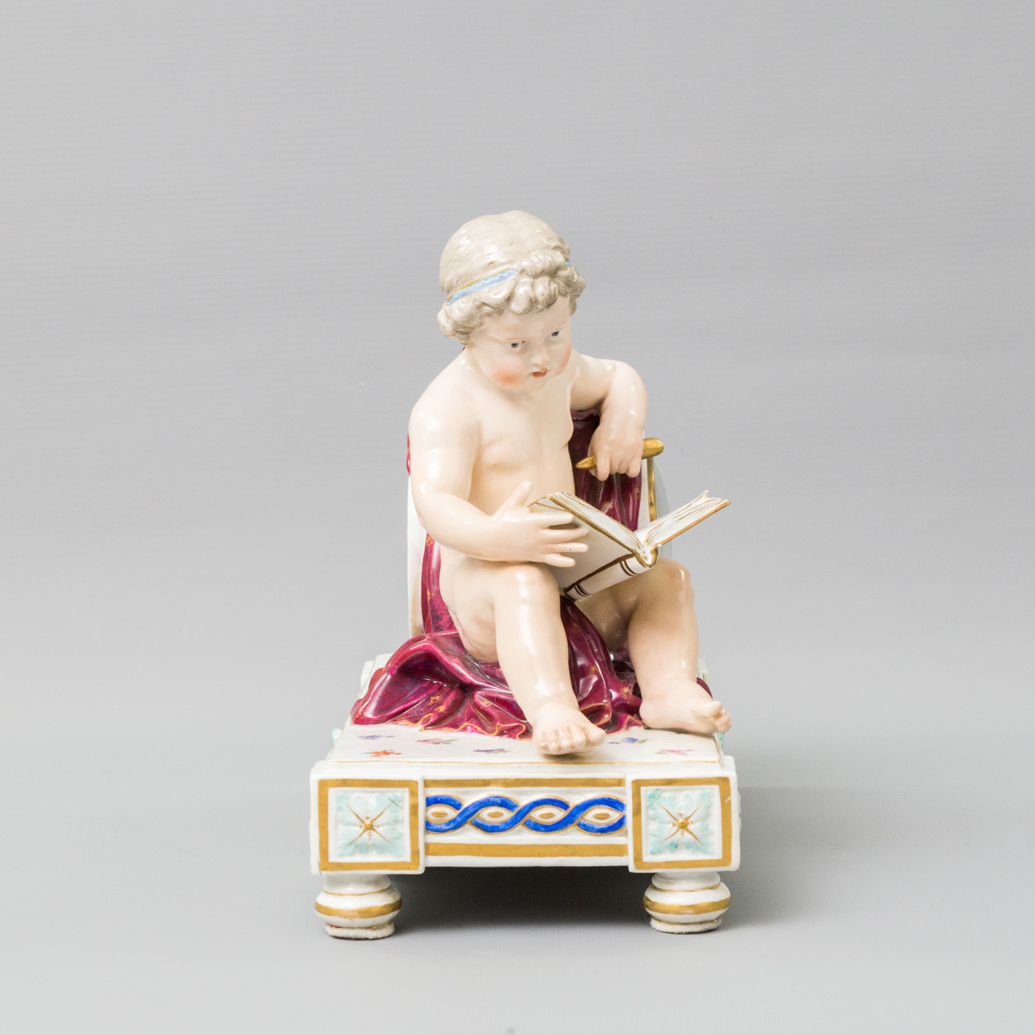 Amazing MEISSEN Pendule with Putto, 19th century