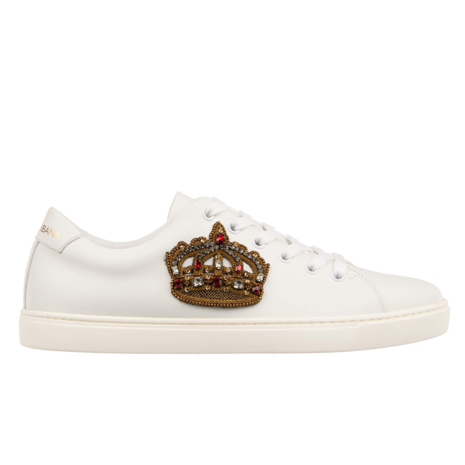 DOLCE & GABBANA Кроссовки Goldwork Crystal Crown LONDON White 09408