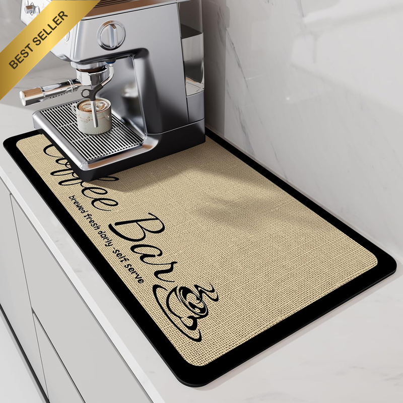 Super Absorbent Coffee Mat Dish Drying Mat Kitchen Counter Coffee Bar 30x50cm
