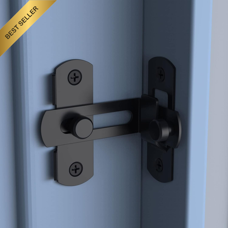 90 Degree Flip Sliding Barn Door Lock, Stainless Steel Angle Door Latch Buckle,
