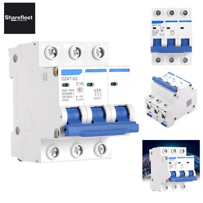 Leitungsschutzschalter 3 Polig 16A 400V AC Sicherungsautomat Schutzschalter