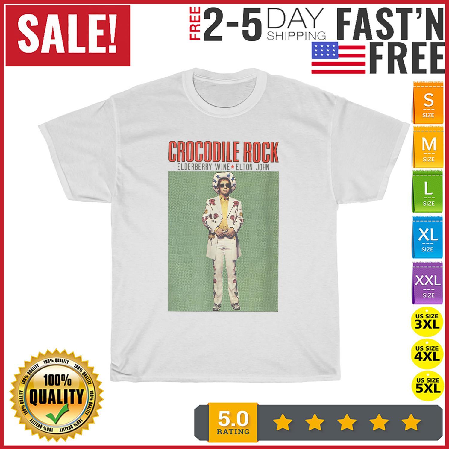Elton John Official Crocodile Rock Vintage T Shirt Men Women
