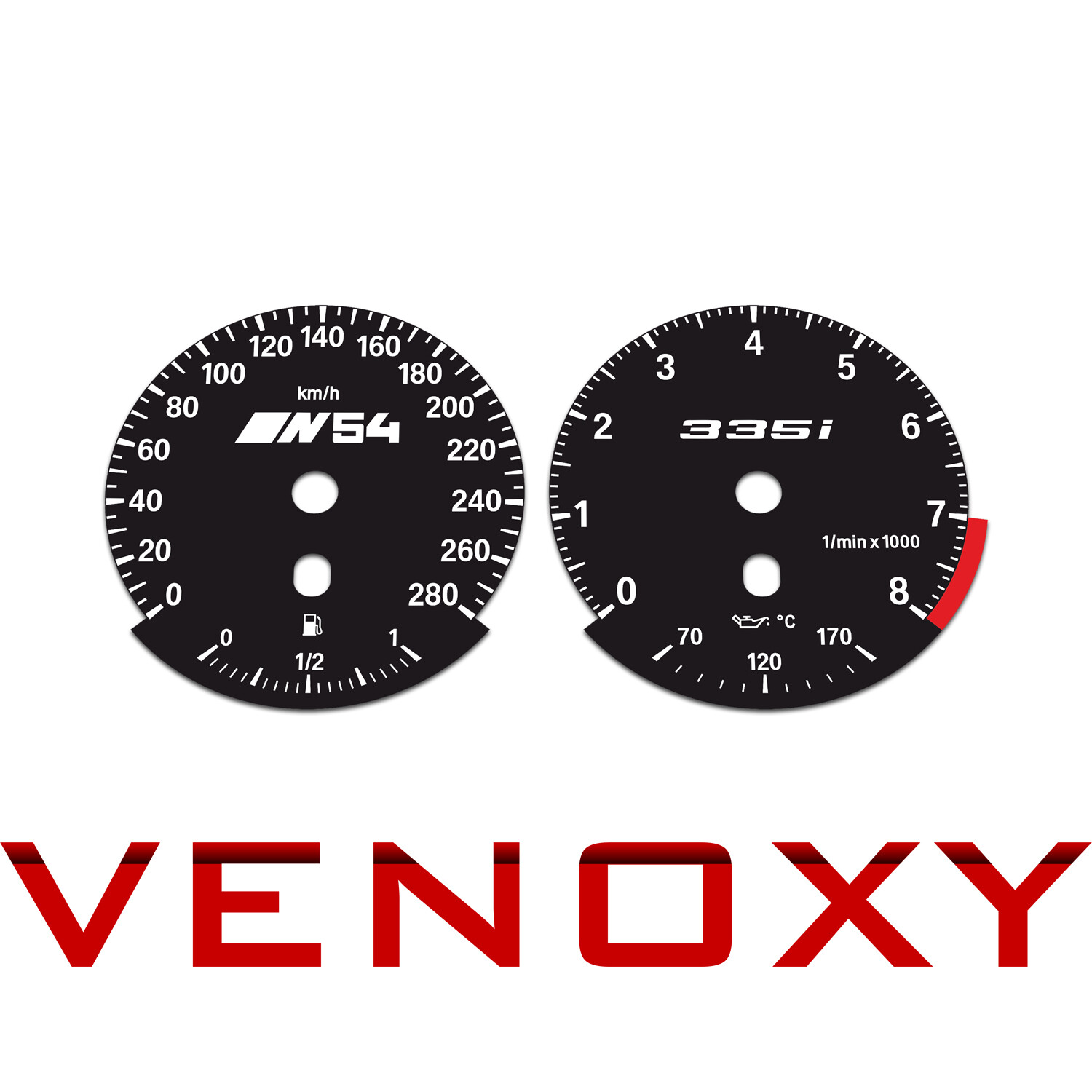 Maiページ BMW E90 E92 335i 280 KM/H Black Custom Gauge Faces +