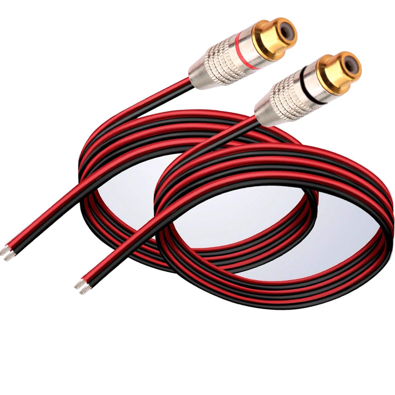 RUNCCI-YUN 2PCS Speaker Wire RCA Female Plug Jack Connector Adapter to Bare Wire