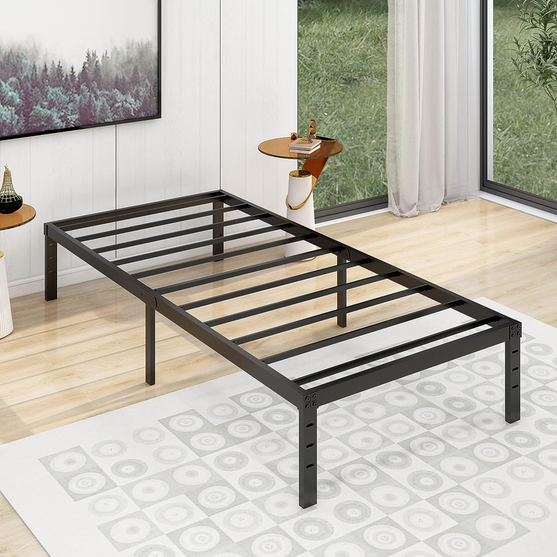 14 Inch Metal Platform Bed Frame Heavy Duty Steel Slats S