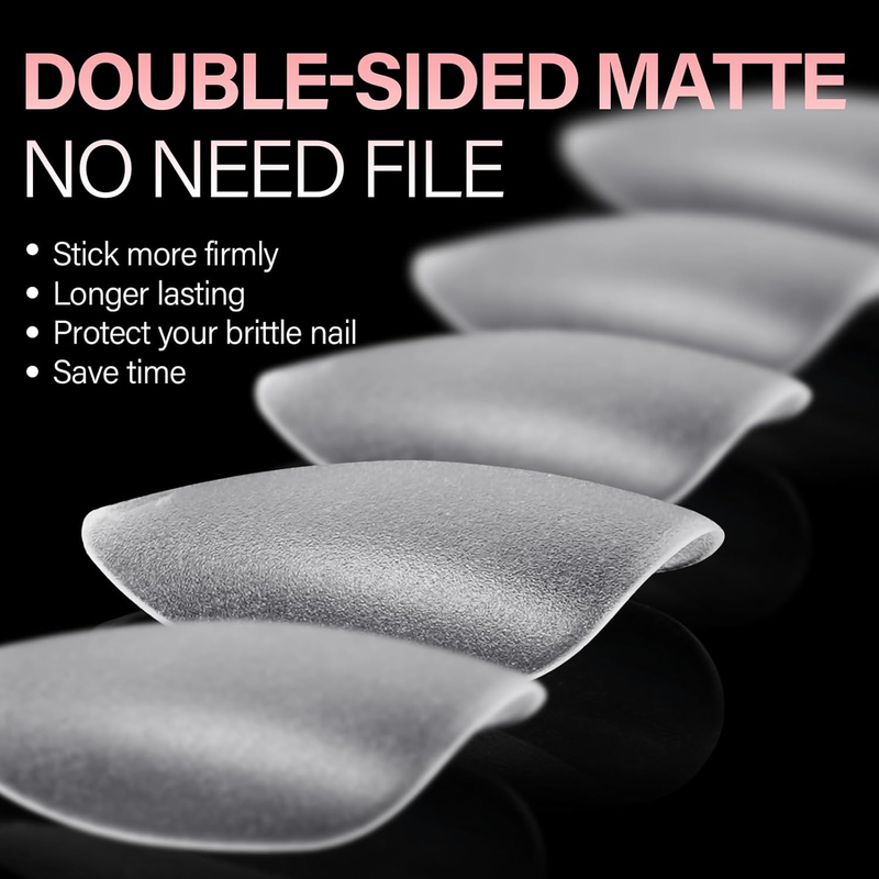 Nail Tips Short Almond Gel Tips 450PCS Pre-shaped Matte Full Cover Press On Nail