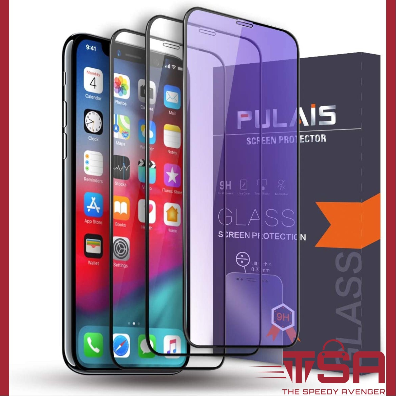 3-Pack Pulais Tempered Glass Screen Protector for iPhone Xs Max (6.5