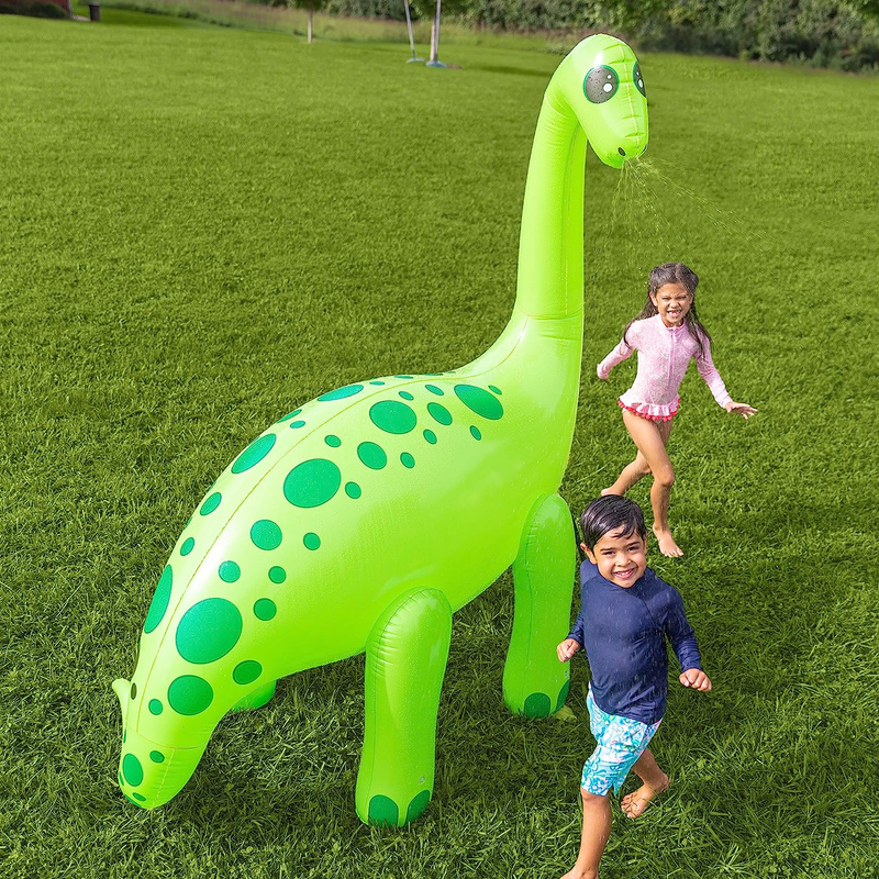 7-Foot Inflatable Dinosaur Sprinkler, 6’L X 3’W X 7’H, Water Streams up to 10 Ft