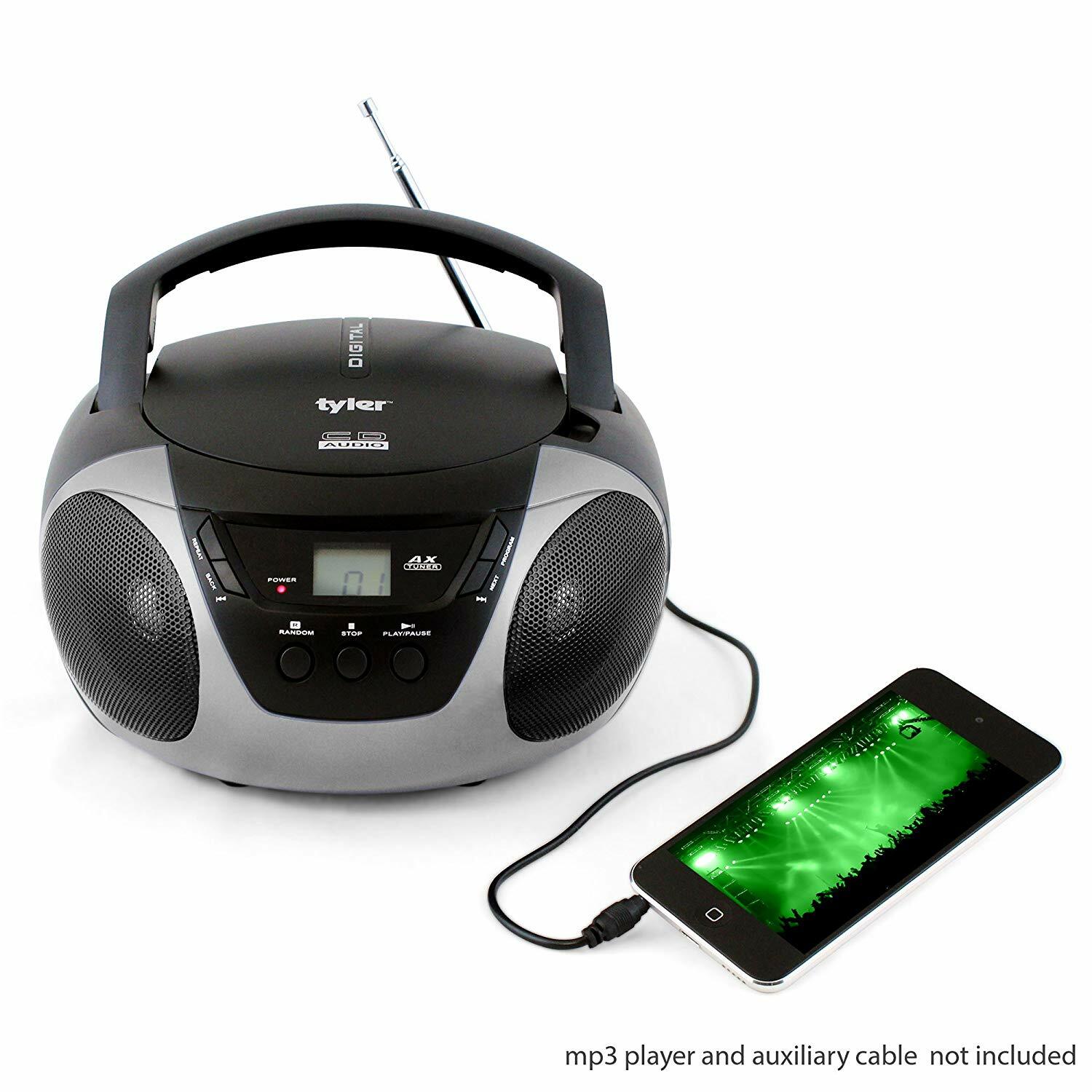 Portable CD Player Am Fm Radio Stereo Aux & Headphone Jack Line-in Digital Audio