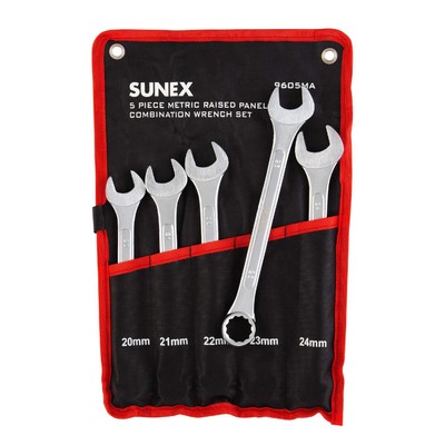 SUNEX TOOLS 9605MA 5 Piece Raised Panel Metric Combination Wrench Set (Raised...