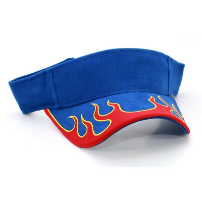 Royal Blue Fire Flame Summer Sun Visor for Outdoor Beach Hiking Activities