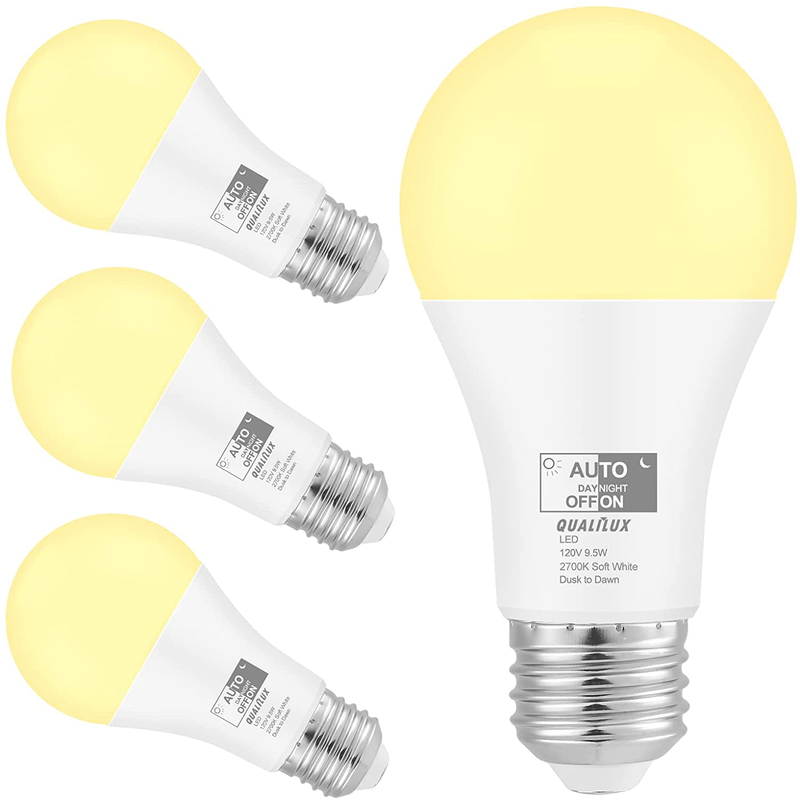LED Light Bulbs for Outdoor, 9.5W 850 Lumen with Built-in Photocell Sensor