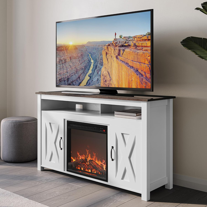 With 18 Inch Electric Fireplace & Media E