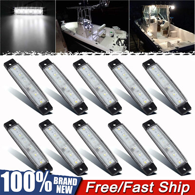 12PCS Marker Lights LED Truck Trailer Clearance Side Indicator Light White Lamps