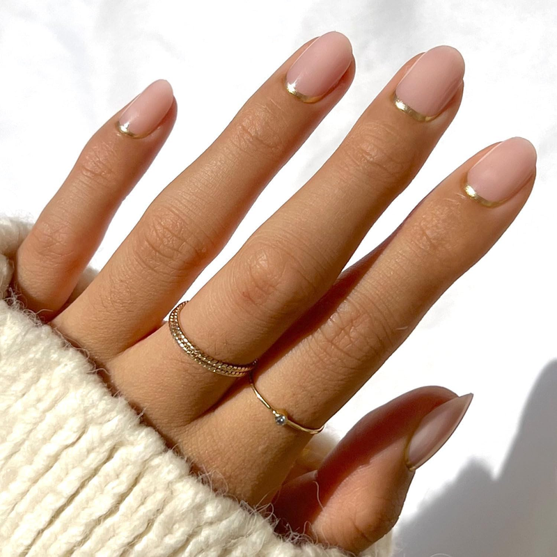 Press On Nails - Goal Digger | Glossy, Semi-Transparent, Short Round Nails, Reus