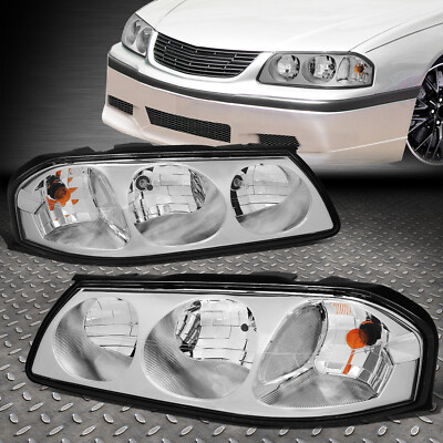 ДЛЯ 00-05 CHEVY IMPALA ХРОМИРОВАННЫЙ КОРПУС С ПРОЗРАЧНЫМИ УГЛОВЫМИ ЛАМПАМИ ДЛЯ ЗАМЕНЫ ФАР