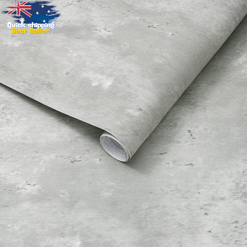 Arthome 40x310cm Grey Concrete Wallpaper Peel Stick Self Adhesive Vinyl Film