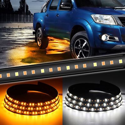 2X 60'' LED Running Board Lights Sequential Amber Side Marker & Turn Signal Light