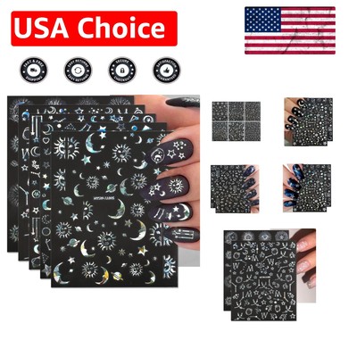Unique Laser Metallic Nail Stickers - Multi-Purpose Nail Decorations