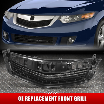 Для 09-10 Acura TSX в стиле OE Матово-черная передняя верхняя решетка радиатора с эмблемой