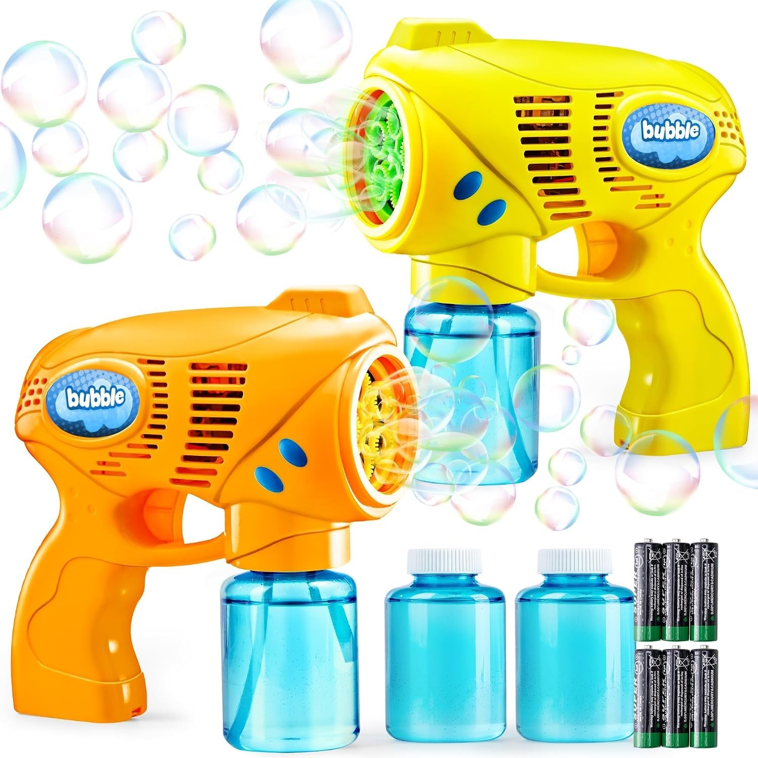 Colorful Bubble Guns with 10 oz Solution - Engaging Fun for Outdoor Adventures