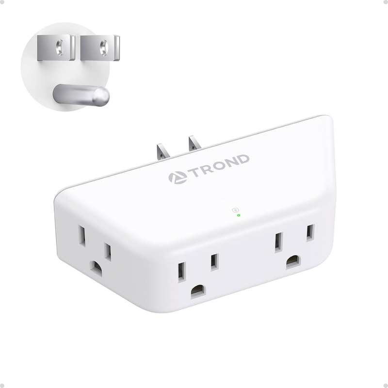 Multi Plug Outlet Extender with Surge Protector, 3 Way Angled Wall Adapter with