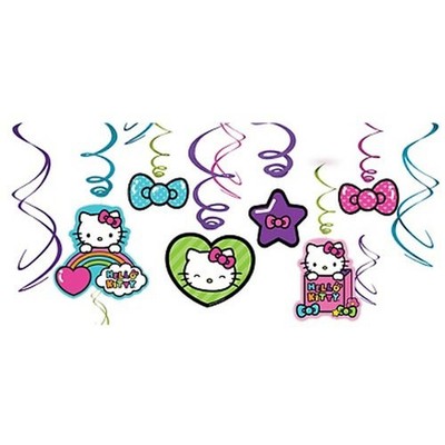 Hello Kitty Rainbow Hanging Swirl Decorations 12ct Ebay