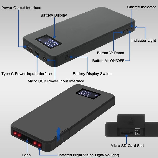 Spy Camera Wi Fi Hidden Cam 10000Mah1080P Wireless Video Nanny Night Vision Cam - Image 9