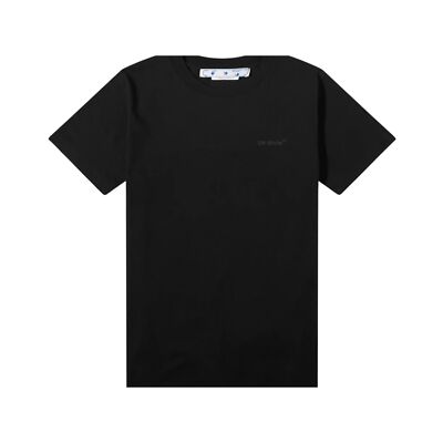 Pre-owned Off-white Diag Tab Slim S/s Tee Mens Style : Omaa027c99jer00 In Black/black