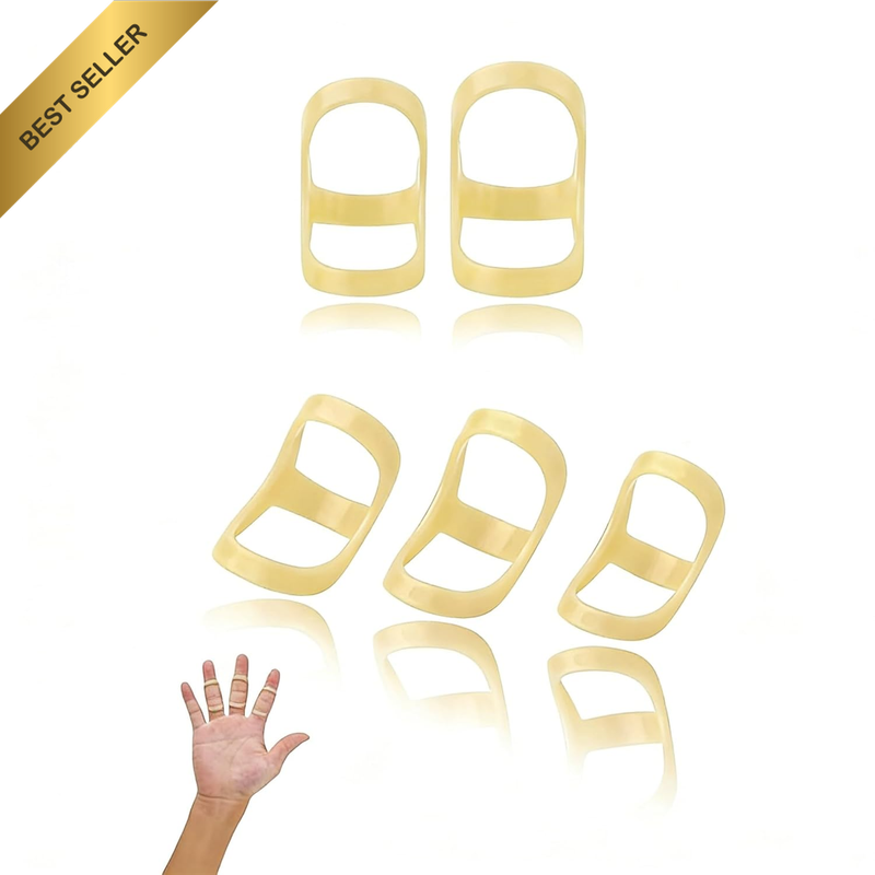 Oval Finger Splints Set of 5 Adjustable Finger Straighteners, Durable Finger Sup