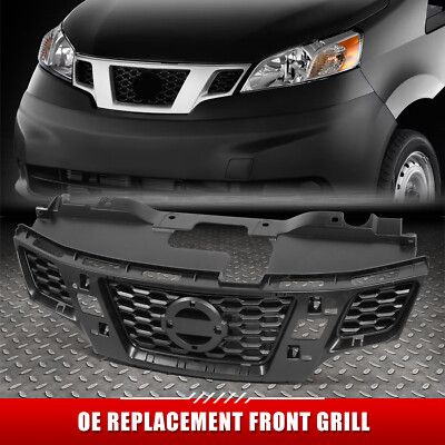 Для 13-18 Nissan NV200 OE Style Матово-черная передняя решетка радиатора с эмблемой