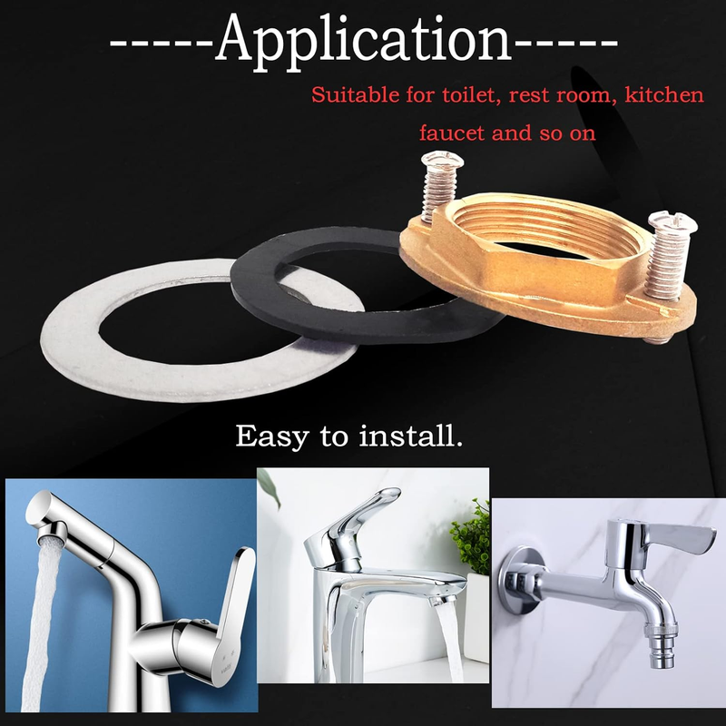 Brass Faucet Lock Nut Set 2Pcs Secure Installation Kit Inner Diameter 32mm