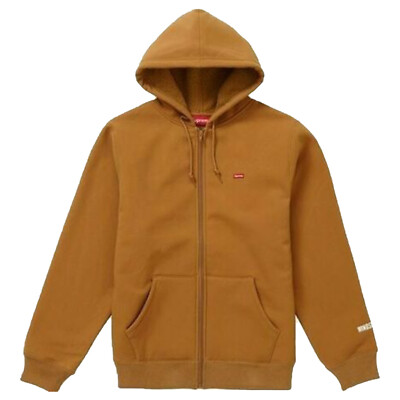 Pre-owned Supreme Small Box Drawcord Zip Up Hooded Sweatshirt Brown