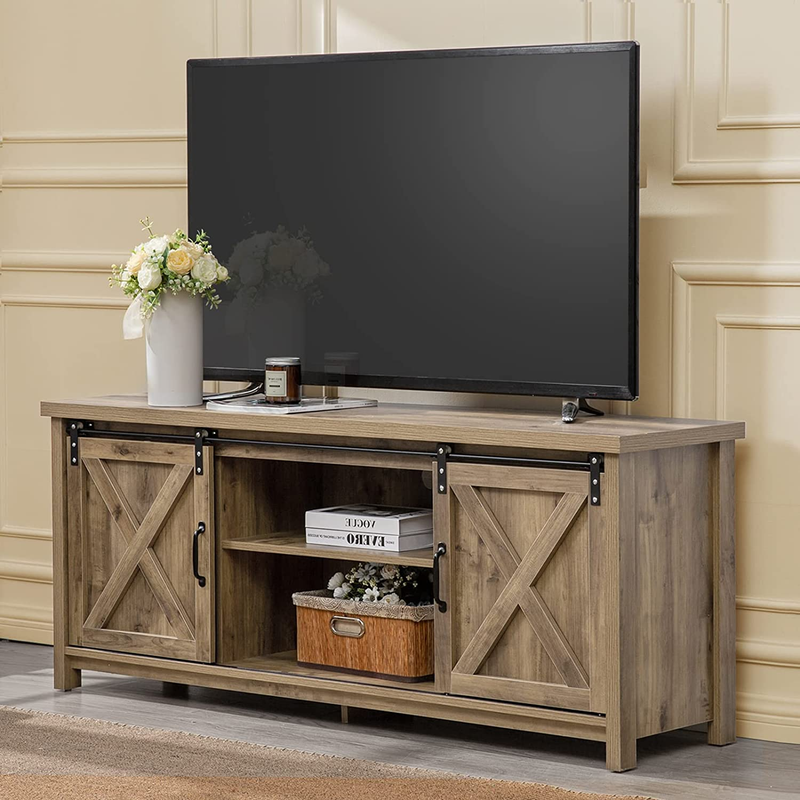 With Sliding Barn Doors, Media Entertainment Center Console 