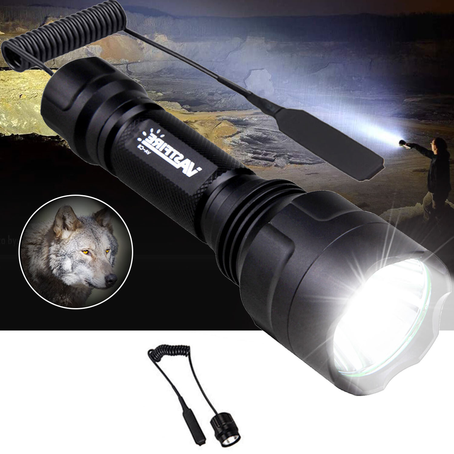 1000Yards Green Red Light LED Coyote Hog Varmint Predator Torch Hunting Lamp Gun