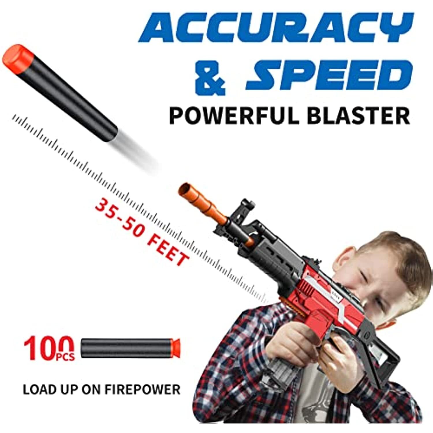 Toy Gun for Nerf Gun Darts, Automatic Toy Foam Blasters & Guns with 3 ...