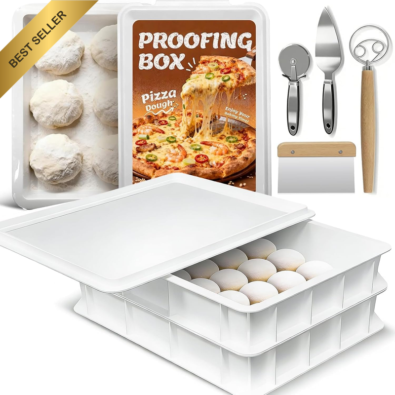 2 Pack Dough Proofing Box W/Airtight Lids,Bpa Free Pizza Sourdough Storage Conta