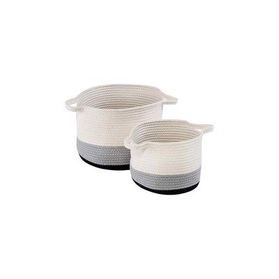 Honey-Can-Do Nesting Cotton Rope Storage Baskets Black Ombre 2/Set (STO-09317)