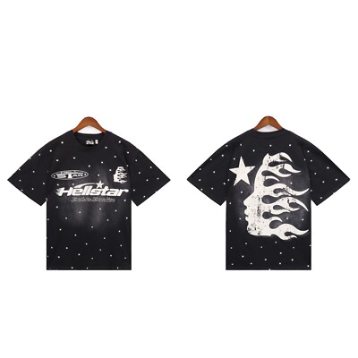 Hell Studios star Gel Sport Logo tee Men's Cotton Washed Short sleeved T-shirt