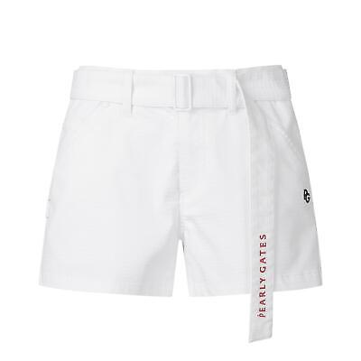Genuine PEARLY GATES GOLF Womens Strap Belted Shorts White