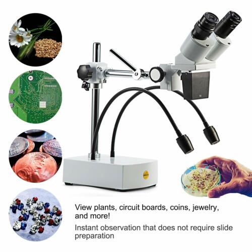SWIFT Stereomikroskop Binokular 10X20X LED Gooseneck Mikroskop Stereo Stativ