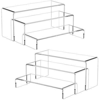 6 Pcs Acrylic Risers for Display, 8.8 In Large Acrylic Display Riser, Clear D...