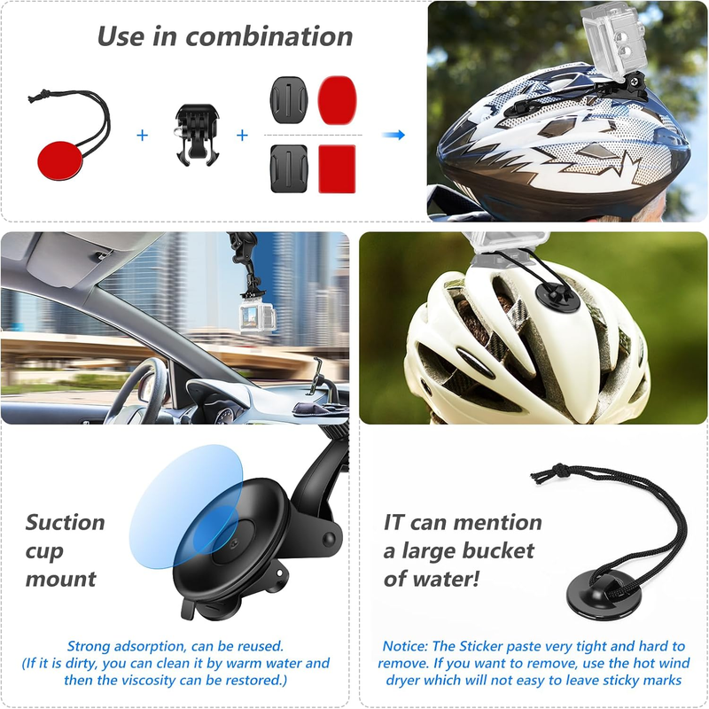 50 in 1 Action 5 Camera Accessory Kit Compatible with GoPro Hero 13 12 11 DJI OS