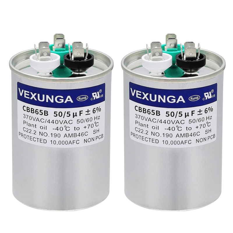 50+5Uf 370V 440V Dual Run Start AC Capacitor for Fan Motor Heat Pump