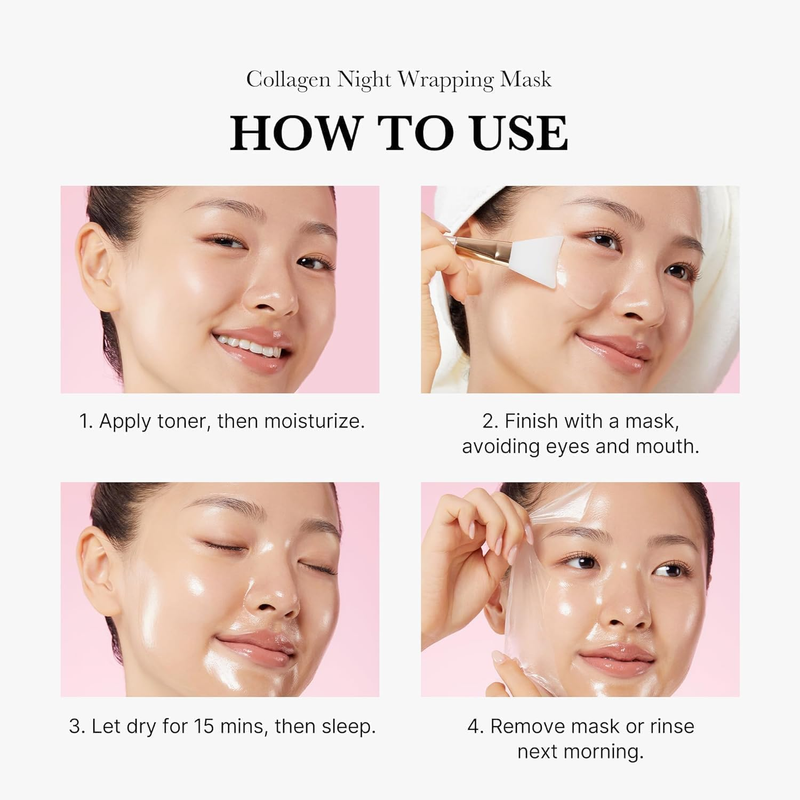 Collagen Overnight Wrapping Peel Off Facial Mask Pack - Elasticity & Hydration C
