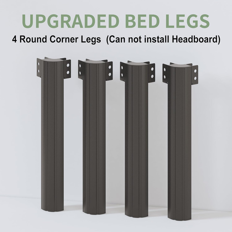 14 Inch Full Size Bed Frame with Rounded Corner Legs, 2000 LBS Heavy Duty Metal