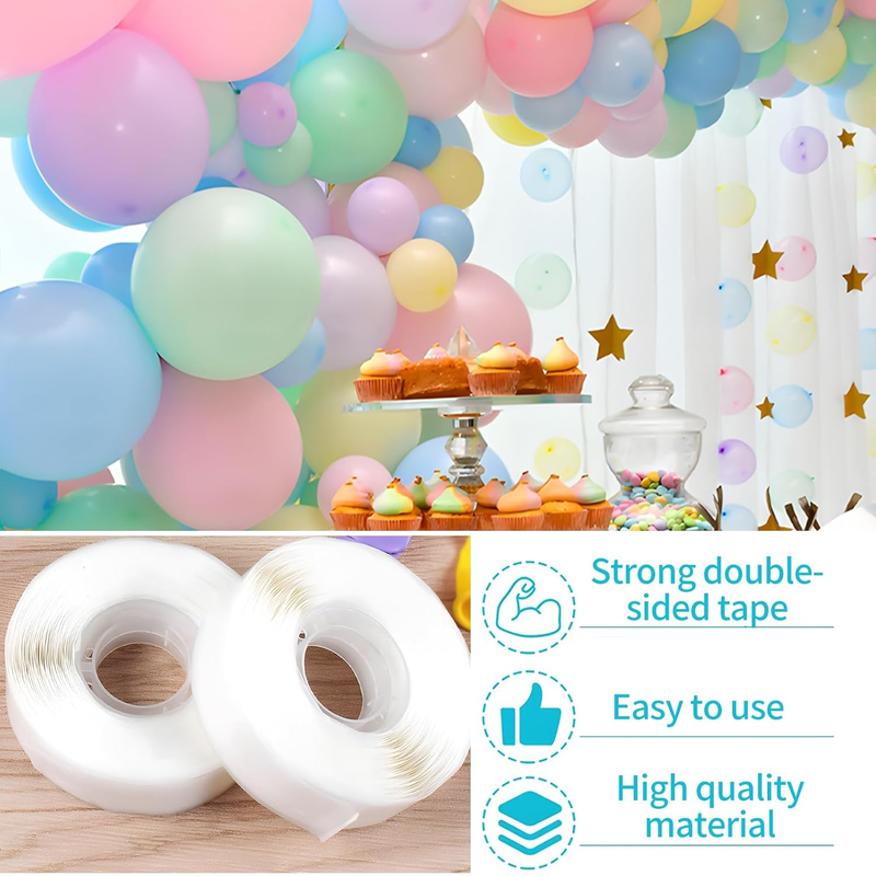 1000 Pcs Point Dots Clear Balloon Glue, Removable Adhesive Dots Double Sided Sti