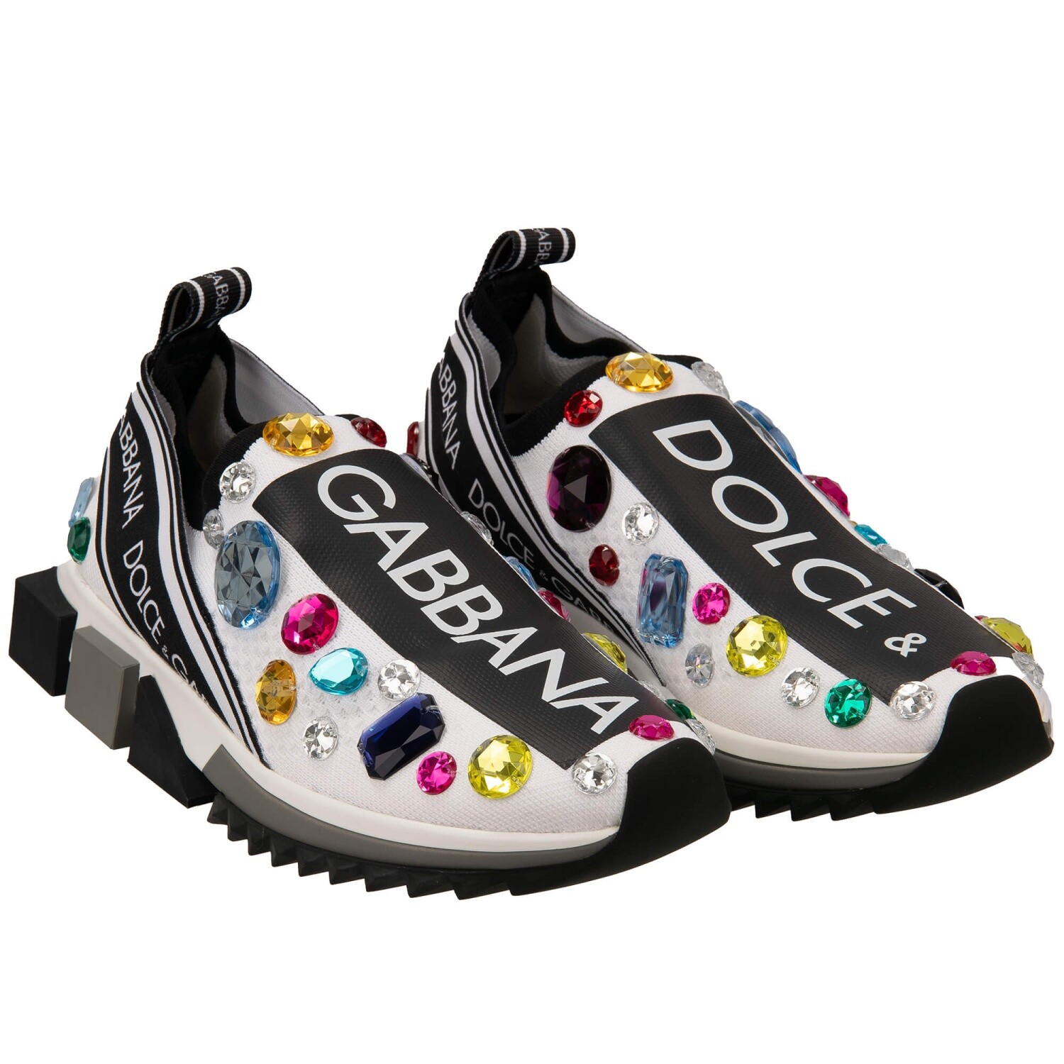 DOLCE & GABBANA Crystal Logo Slip-On Sneaker Shoes SORRENTO DOLCE & GABBANA Crystal Logo Slip-On Sneaker Shoes SORRENTO