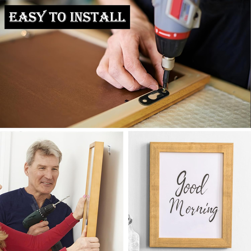 40 PCS Keyhole Hangers Single Picture Hanging Hardware Metal Wall Plate Hangers