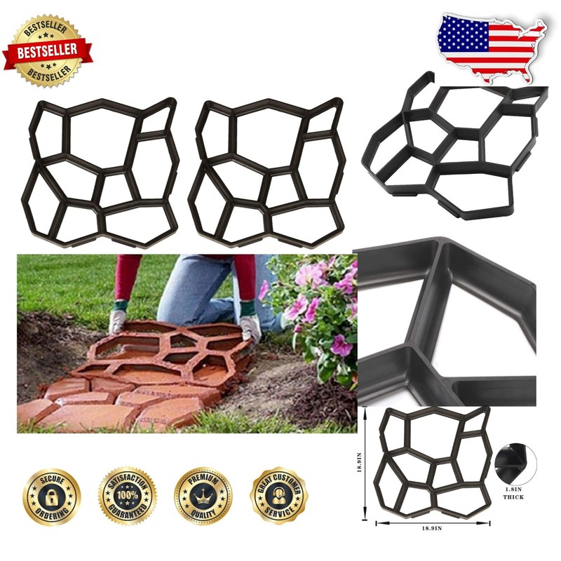 DIY-Friendly Walk Path Maker - 2 Pack, 18.9" Paving Molds